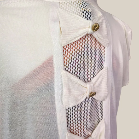 d.i.a Gyaru Cream Bow Shawl Top One-Size Japan - Picture 4 of 6